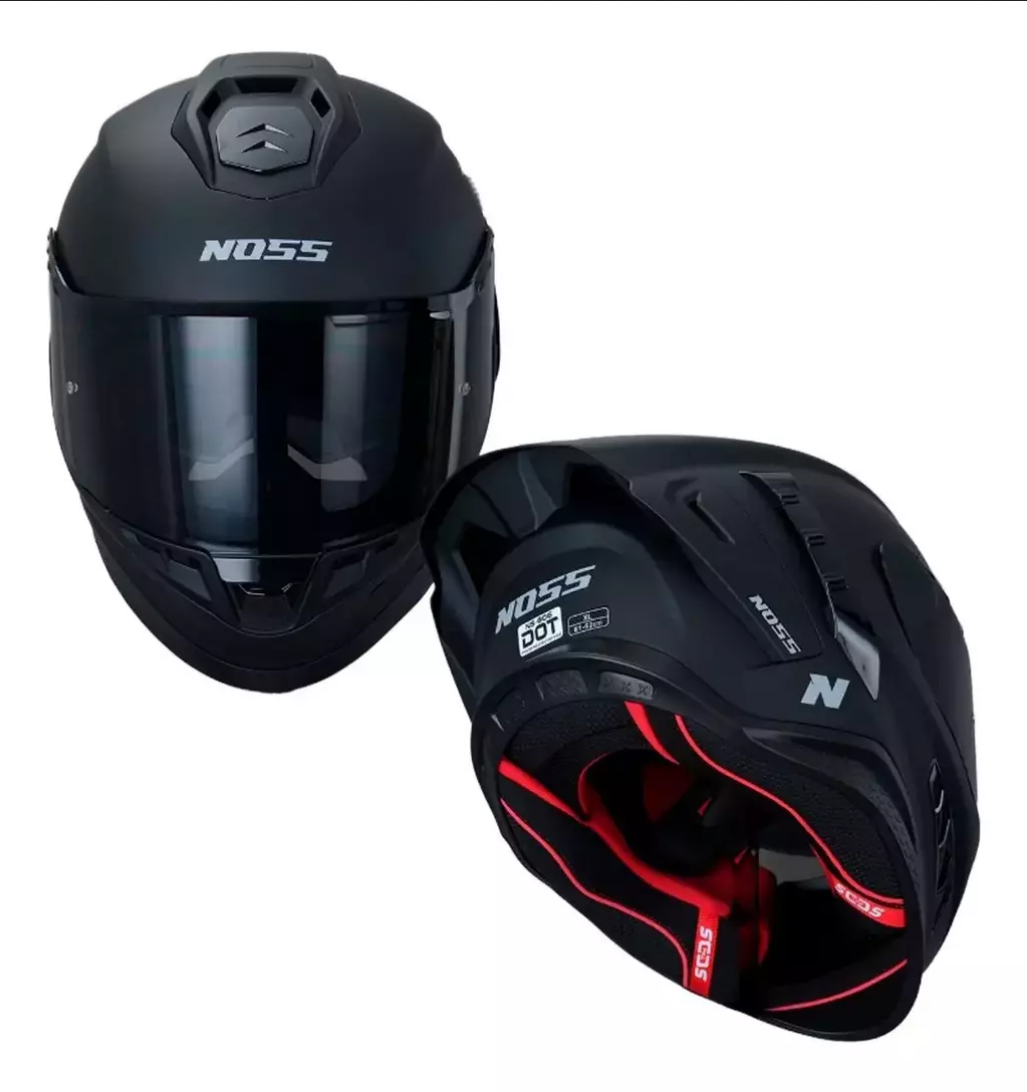 Casco Integral Para Moto Noss Ns-806 Solid Negro Mate