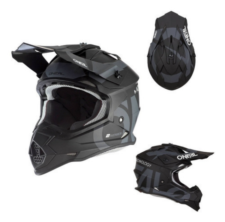 Casco Oneal Motocross Enduro 2 Series Slick Negro/ Gris