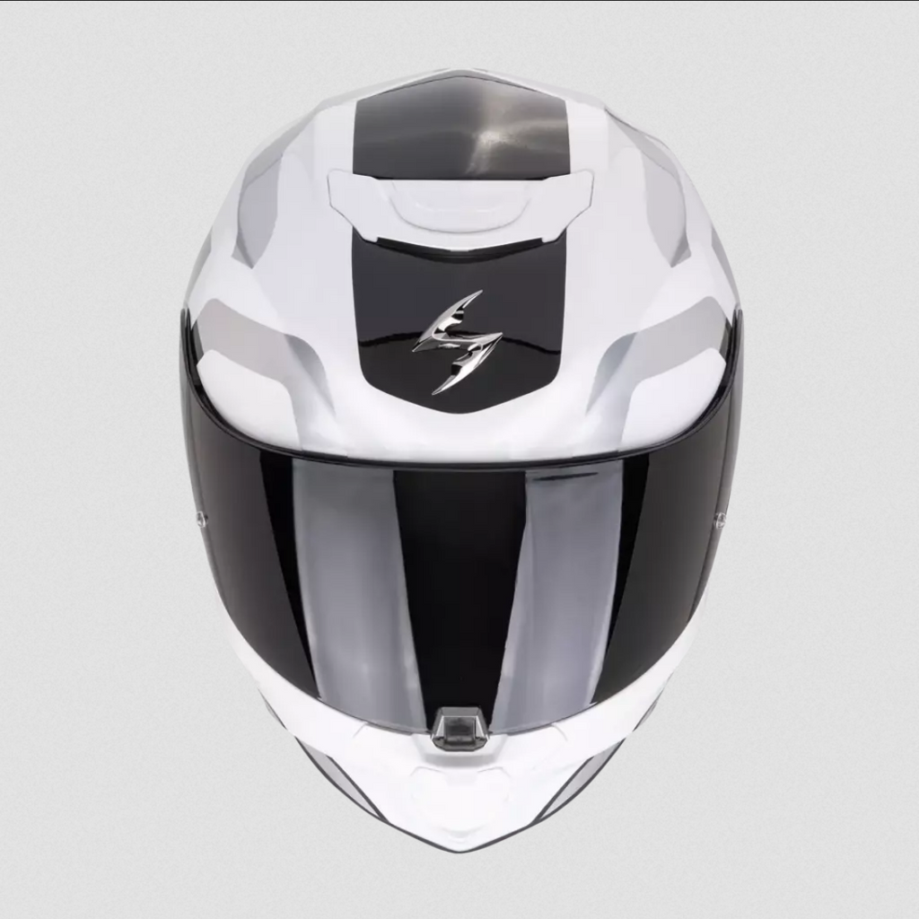 Casco Integral De Moto Scorpion Exo 391 Arok Blanco/ Plata