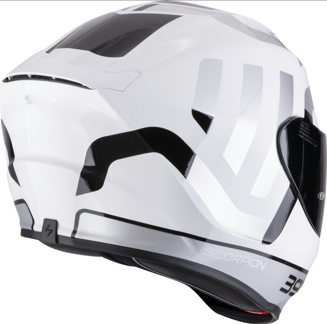 Casco Integral De Moto Scorpion Exo 391 Arok Blanco/ Plata
