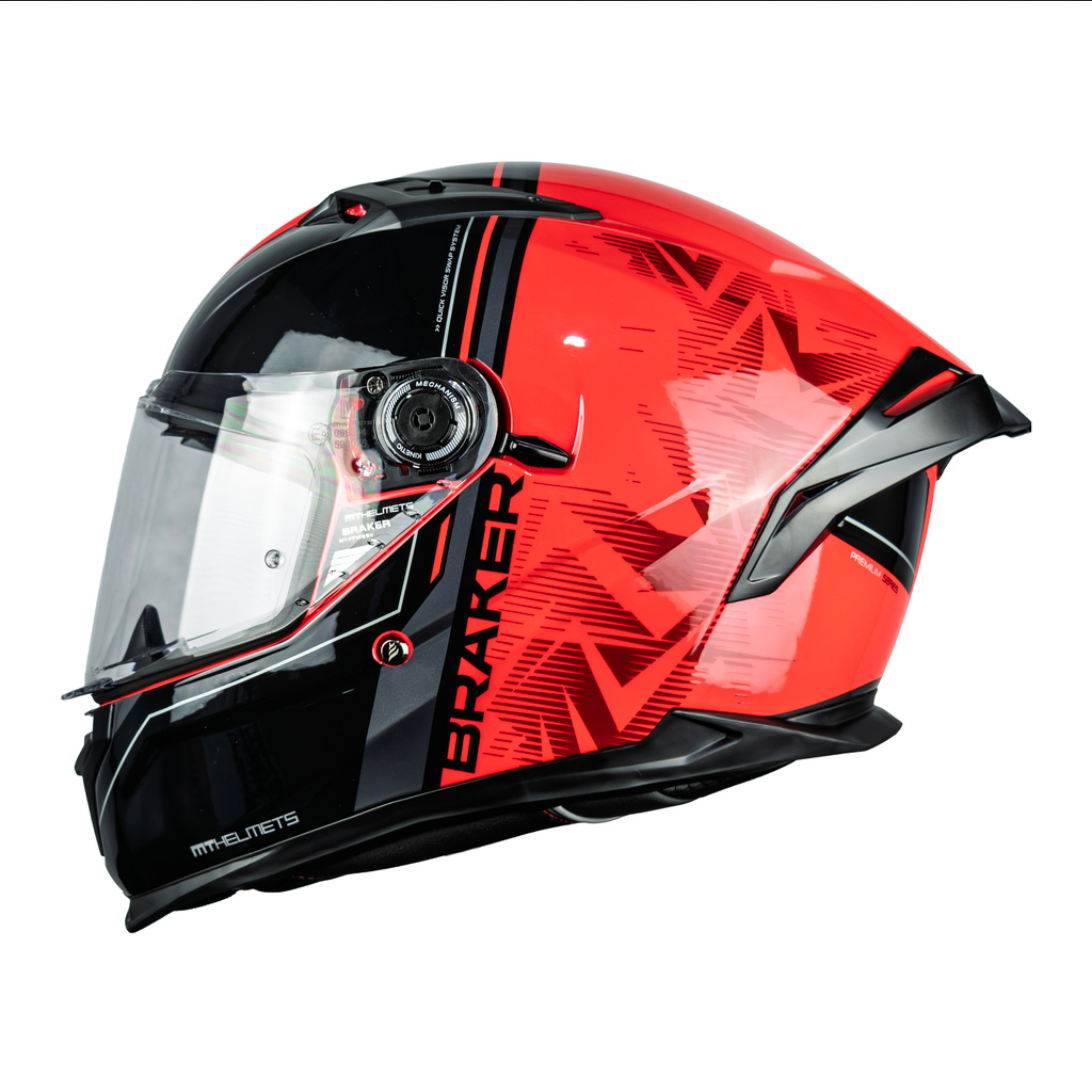 Casco De Moto Mt Helmets Braker Sv Charm C5 Rojo/ Negro