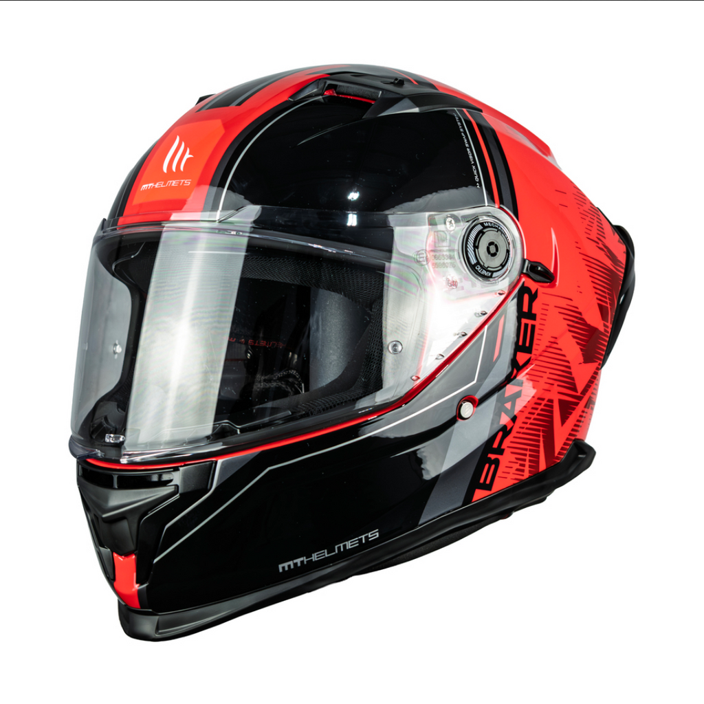 Casco De Moto Mt Helmets Braker Sv Charm C5 Rojo/ Negro