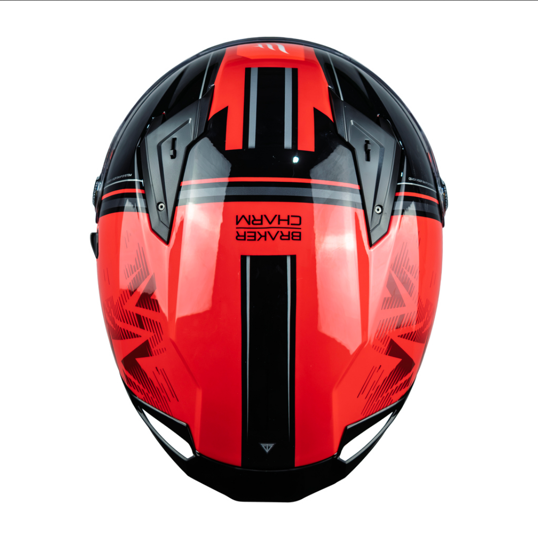 Casco De Moto Mt Helmets Braker Sv Charm C5 Rojo/ Negro