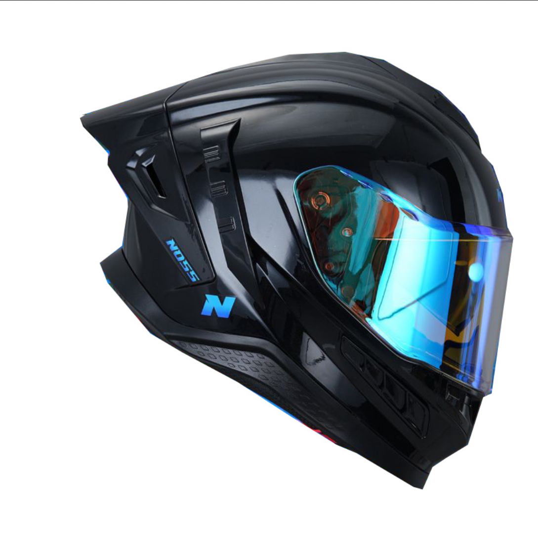 Casco Integral Para Moto Noss Ns-806 Solid Negro Brillante