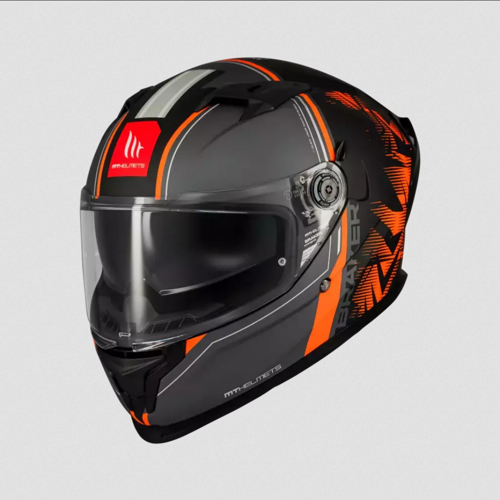 Casco De Moto Mt Helmets Braker Sv Charm B4 Naranja/ Negro