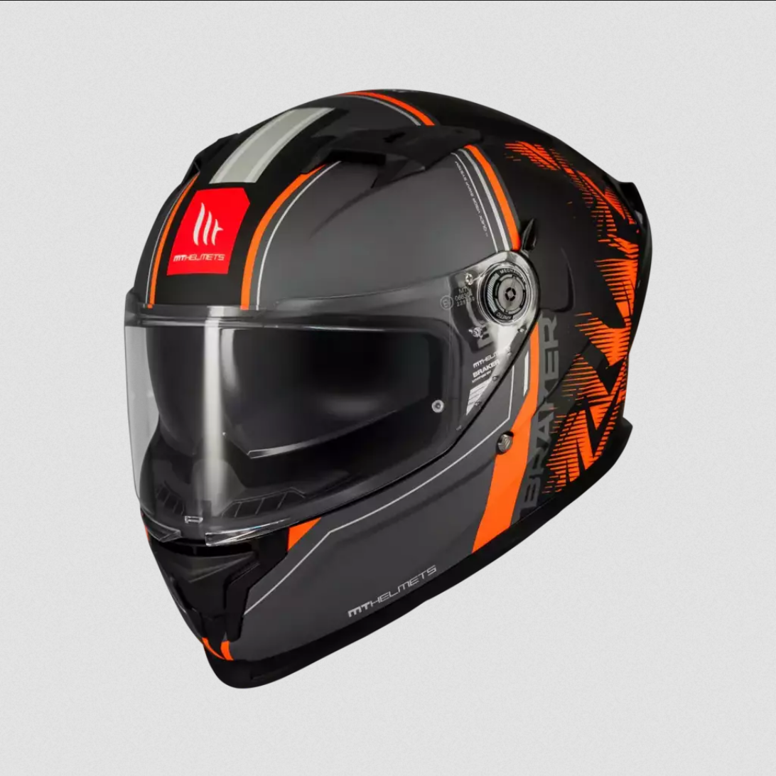 Casco De Moto Mt Helmets Braker Sv Charm B4 Naranja/ Negro