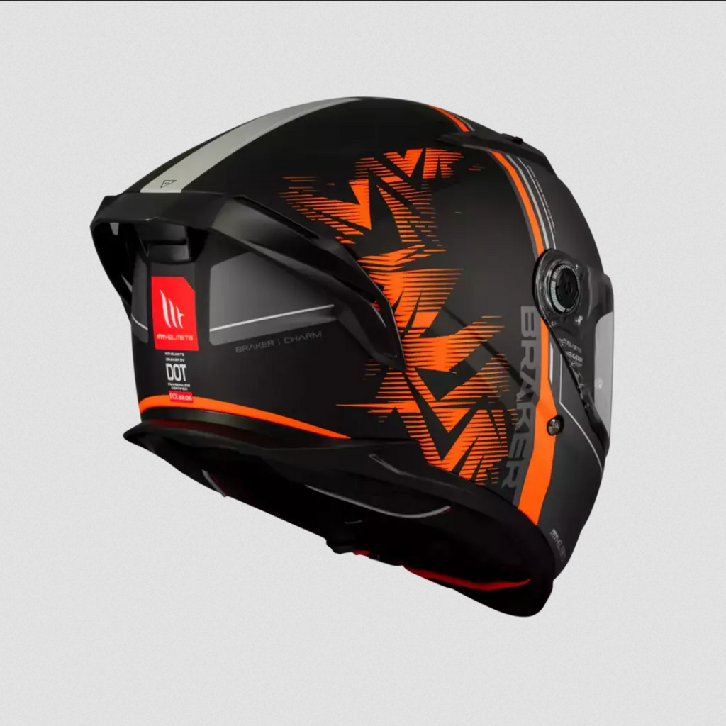 Casco De Moto Mt Helmets Braker Sv Charm B4 Naranja/ Negro