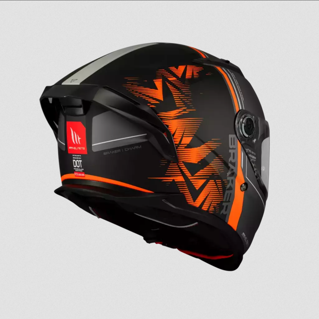 Casco De Moto Mt Helmets Braker Sv Charm B4 Naranja/ Negro
