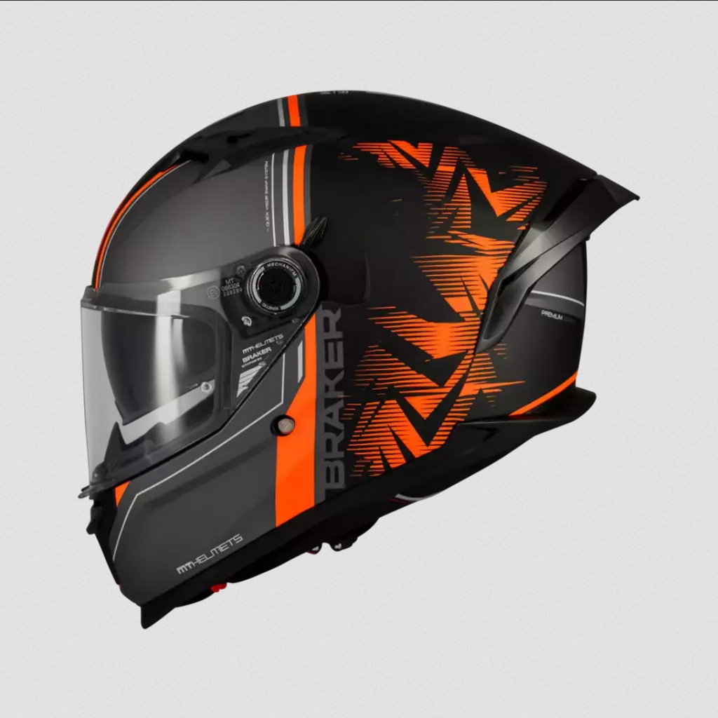 Casco De Moto Mt Helmets Braker Sv Charm B4 Naranja/ Negro
