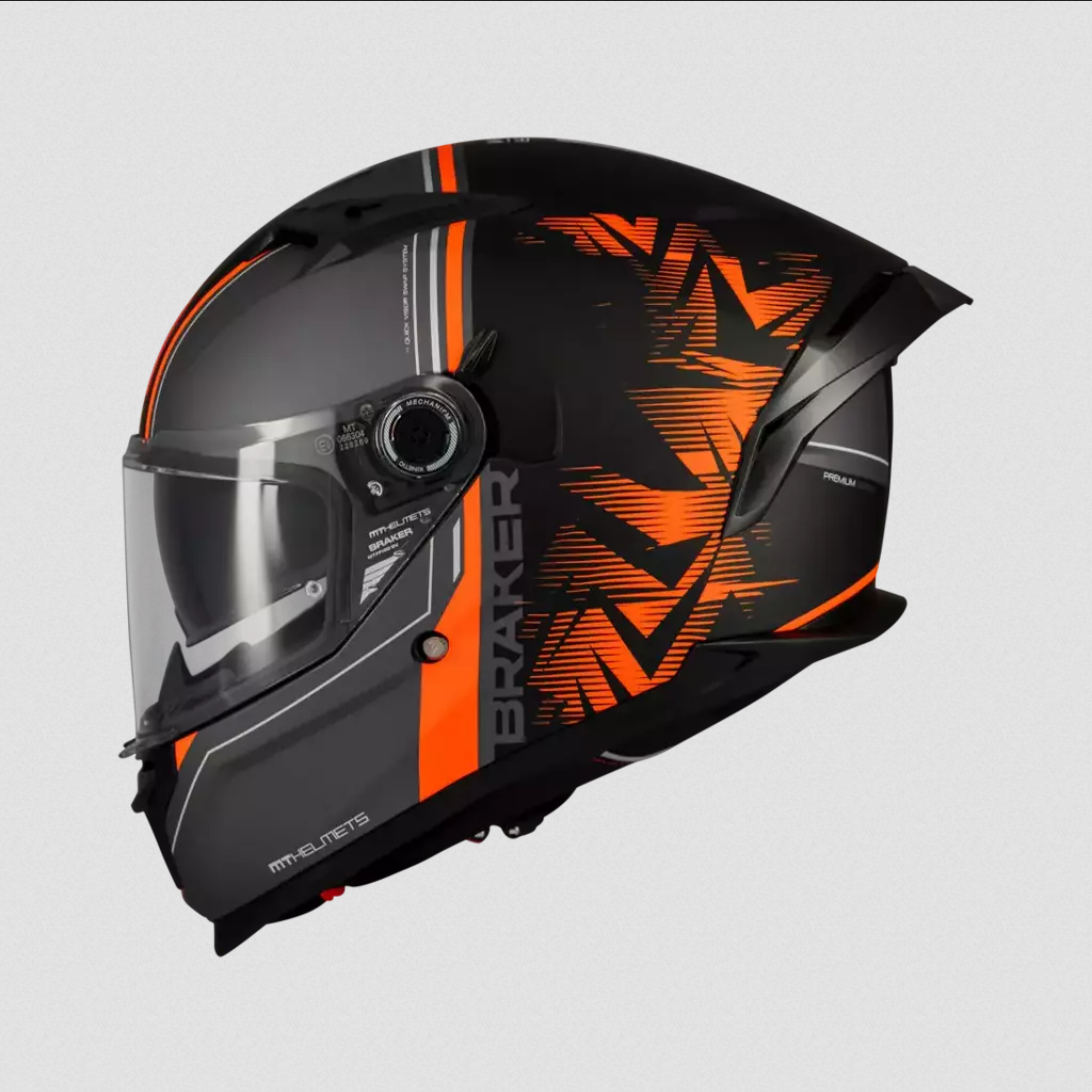 Casco De Moto Mt Helmets Braker Sv Charm B4 Naranja/ Negro
