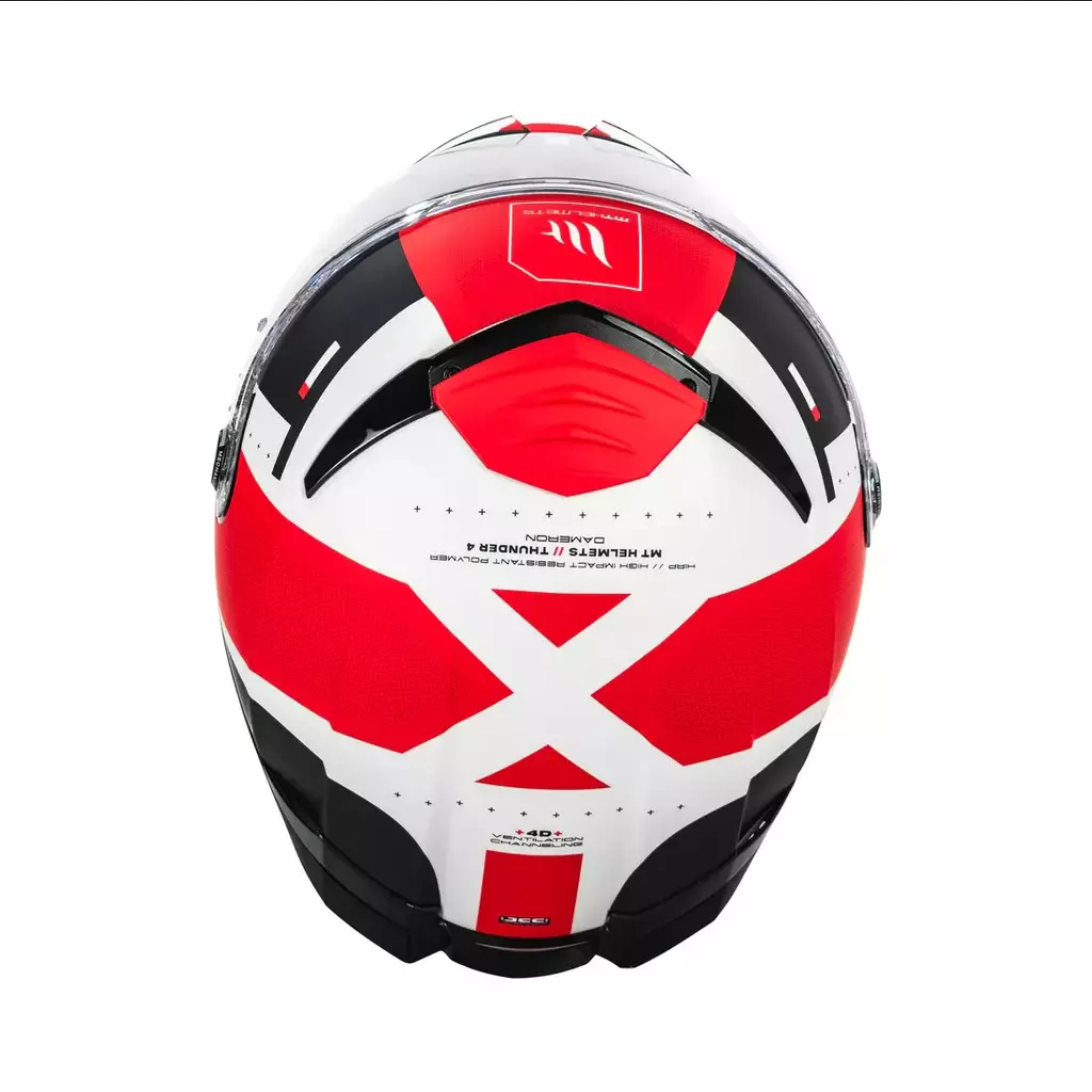 Casco De Moto Mt Helmets Thunder 4sv Dameron A5 Rojo/ Blanco
