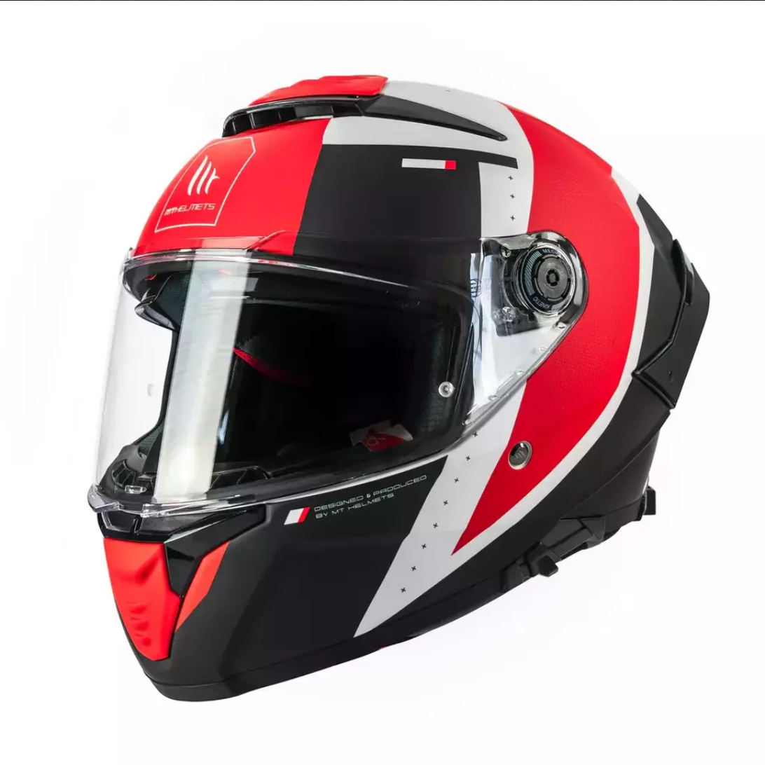Casco De Moto Mt Helmets Thunder 4sv Dameron A5 Rojo/ Blanco
