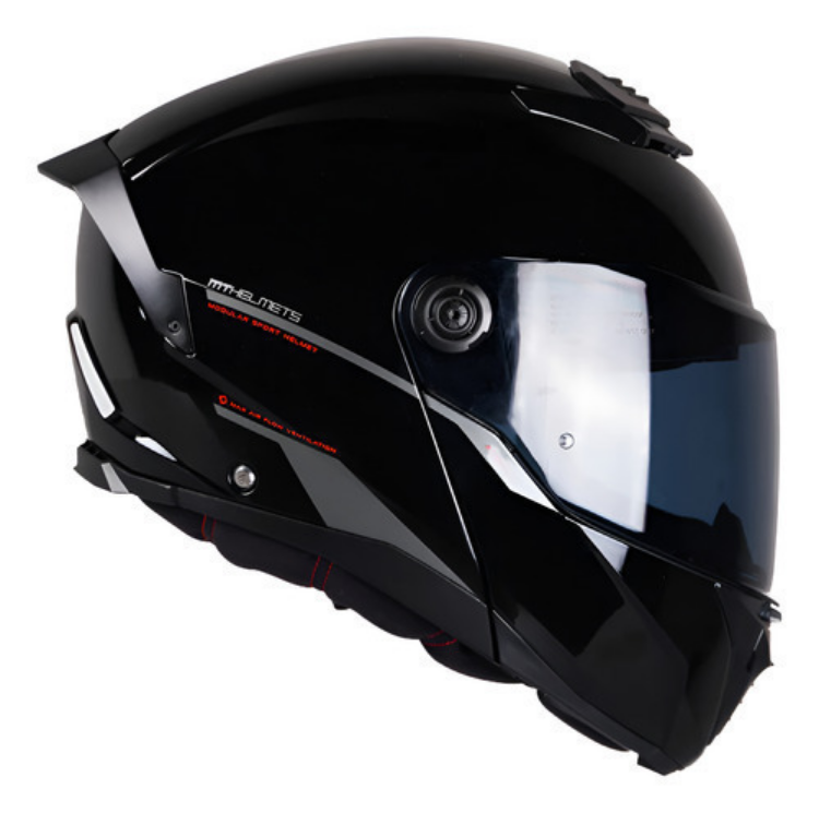 Casco Abatible Para Moto Mt Helmets Atom 2 Negro Ece2206