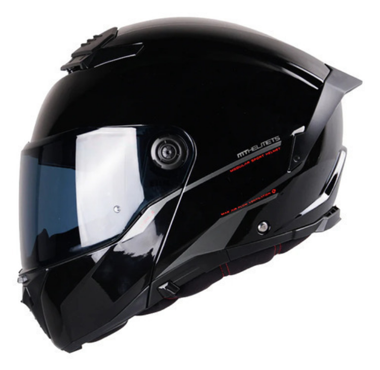 Casco Abatible Para Moto Mt Helmets Atom 2 Negro Ece2206