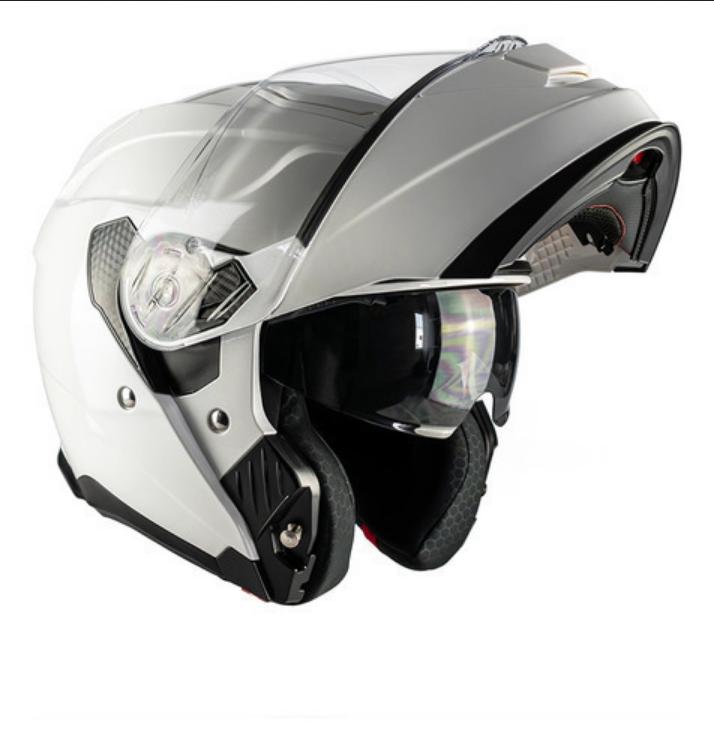 Casco Abatible Mt Helmets Exodus Doble Certificación Blanco