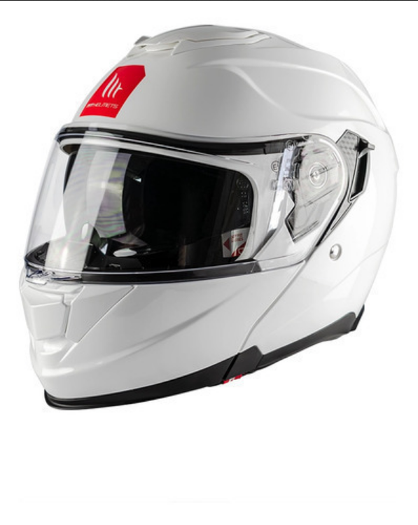 Casco Abatible Mt Helmets Exodus Doble Certificación Blanco