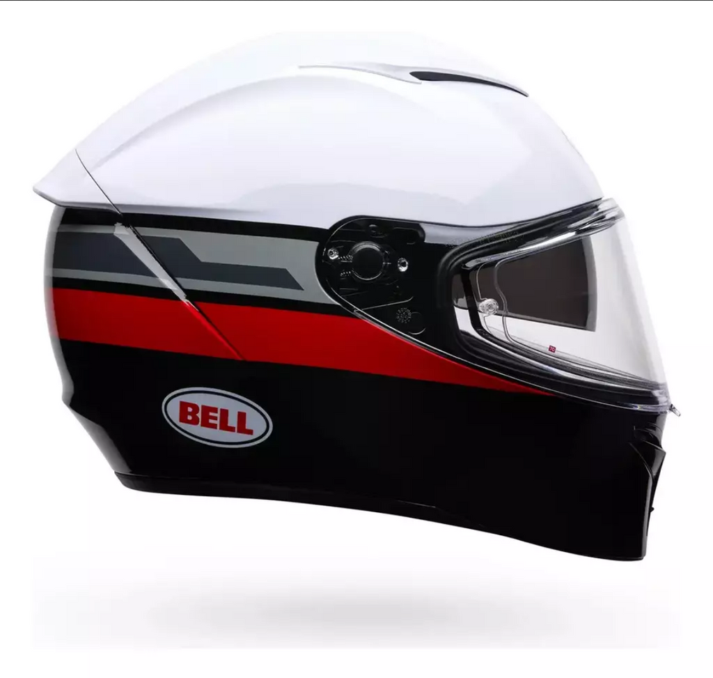 Casco Integral Moto Bell Lithium Motion Blanco/ Rojo