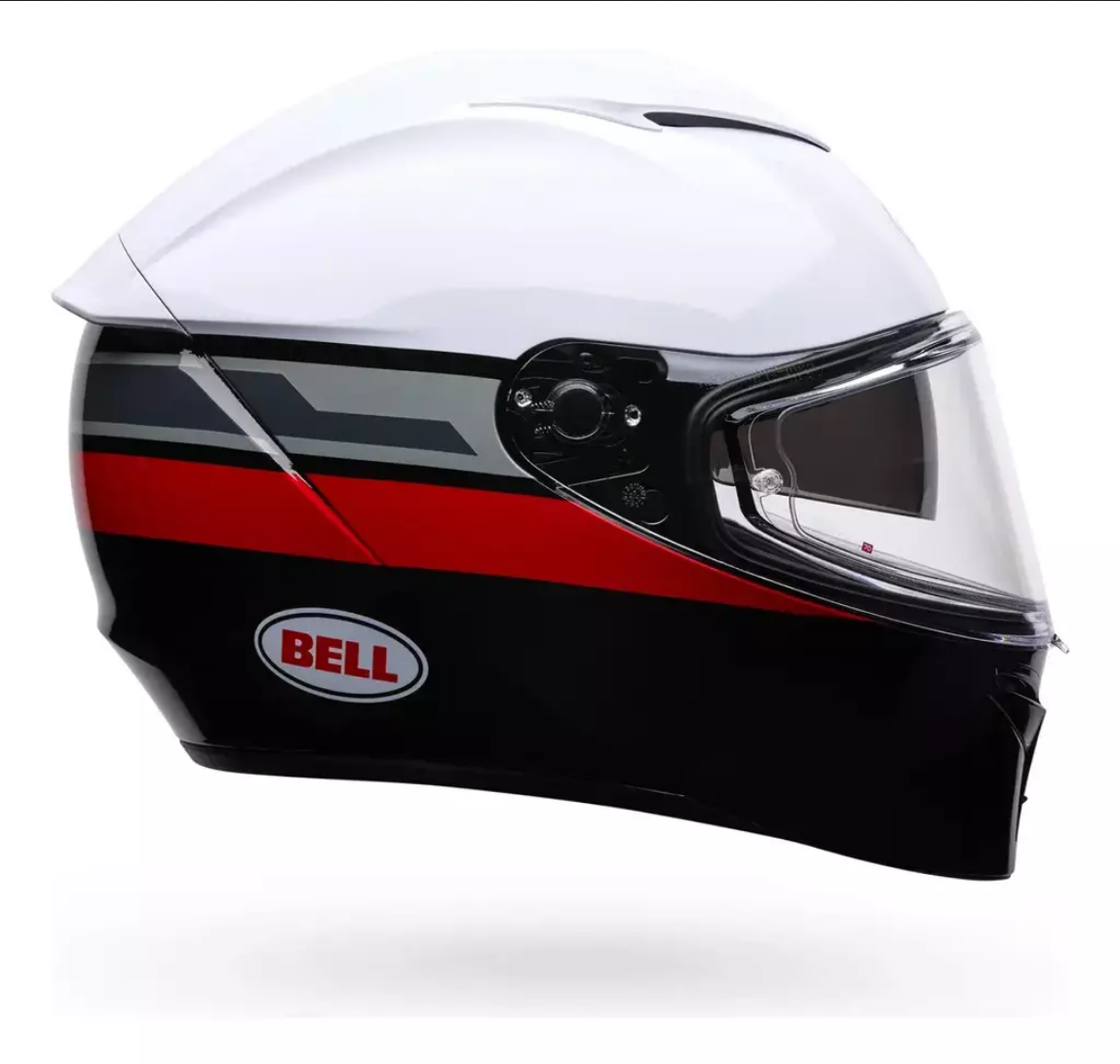 Casco Integral Moto Bell Lithium Motion Blanco/ Rojo