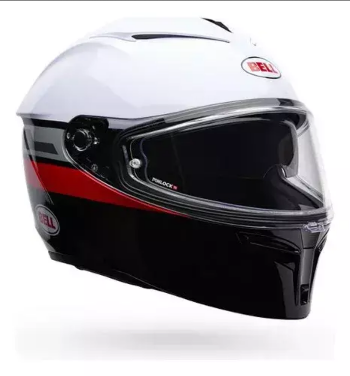 Casco Integral Moto Bell Lithium Motion Blanco/ Rojo