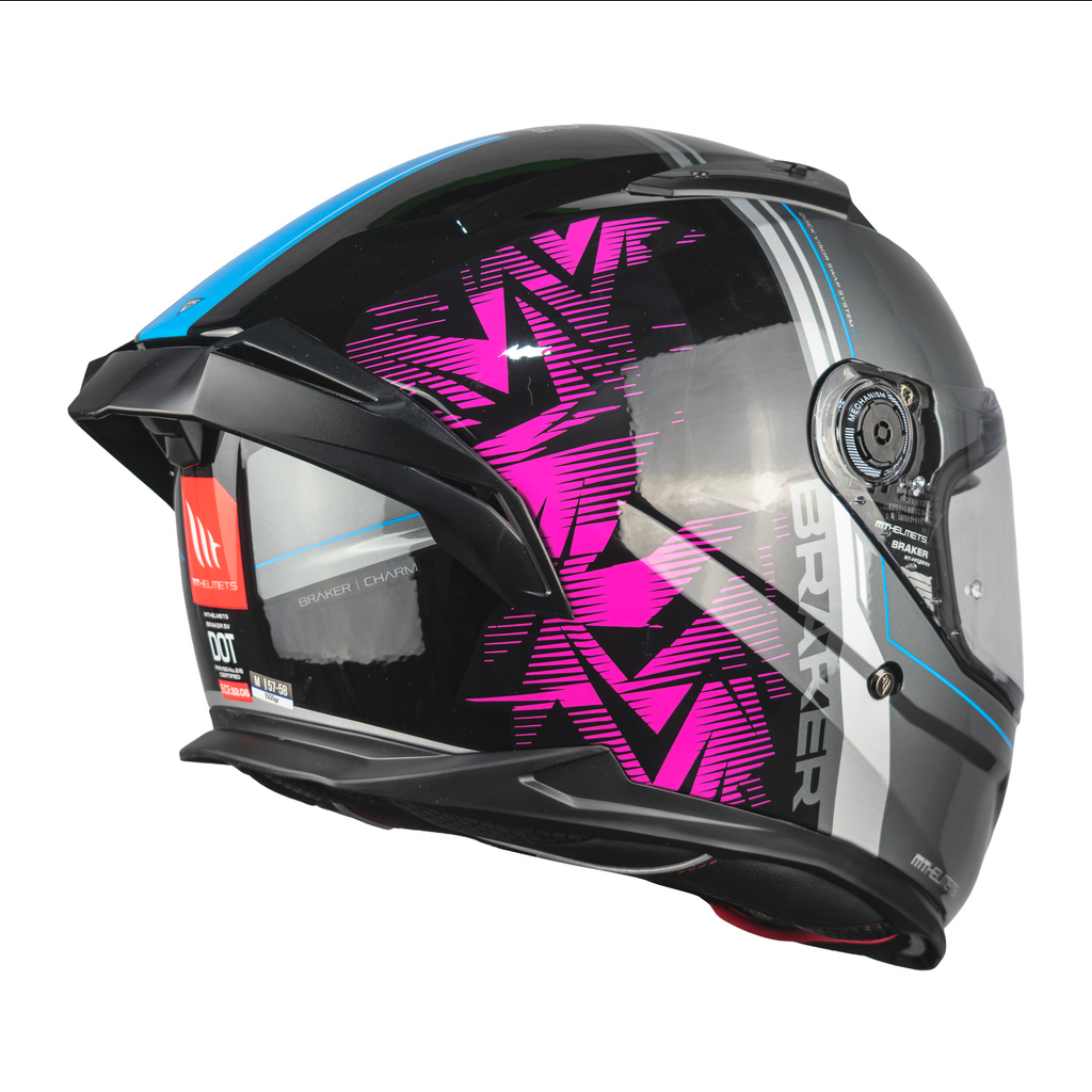 Casco De Moto Mt Helmets Braker Sv Charm B8 Rosa/ Gris Brillante