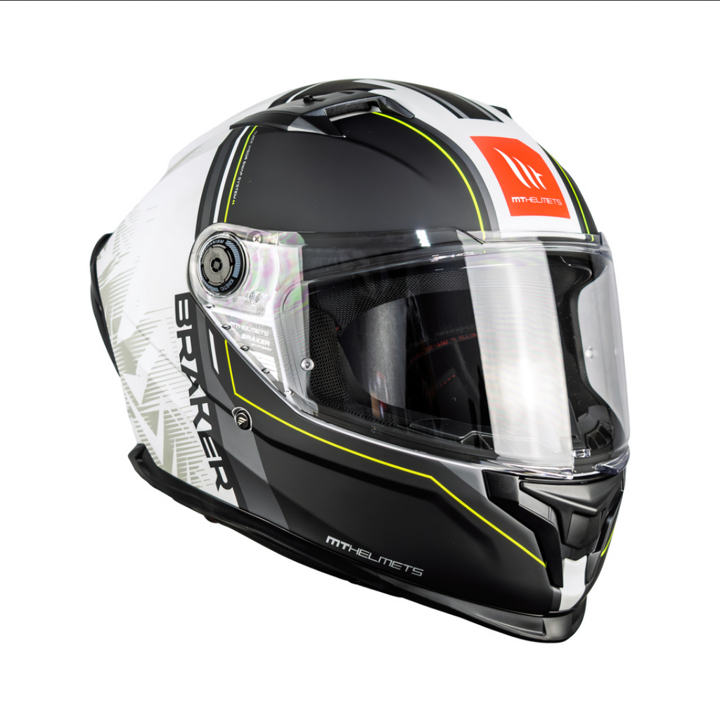 Casco De Moto Mt Helmets Braker Sv Charm C2 Blanco/ Negro