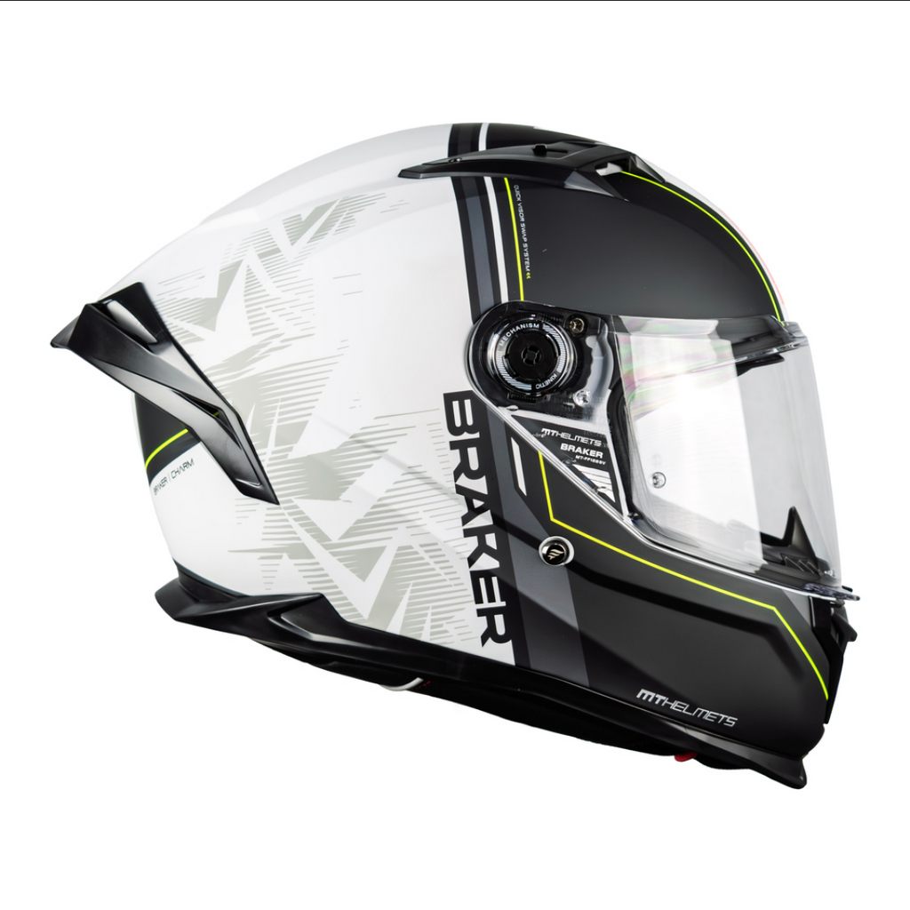 Casco De Moto Mt Helmets Braker Sv Charm C2 Blanco/ Negro