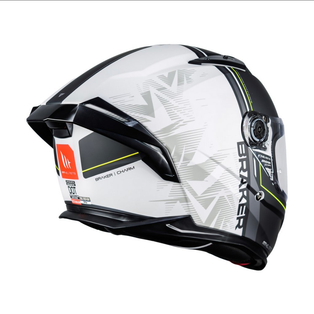 Casco De Moto Mt Helmets Braker Sv Charm C2 Blanco/ Negro