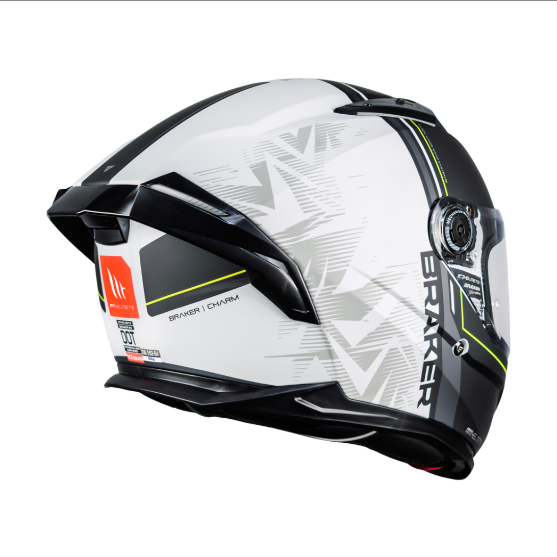 Casco De Moto Mt Helmets Braker Sv Charm C2 Blanco/ Negro