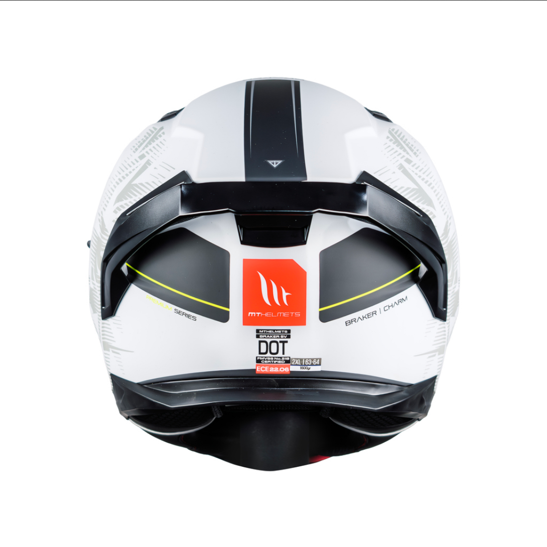 Casco De Moto Mt Helmets Braker Sv Charm C2 Blanco/ Negro