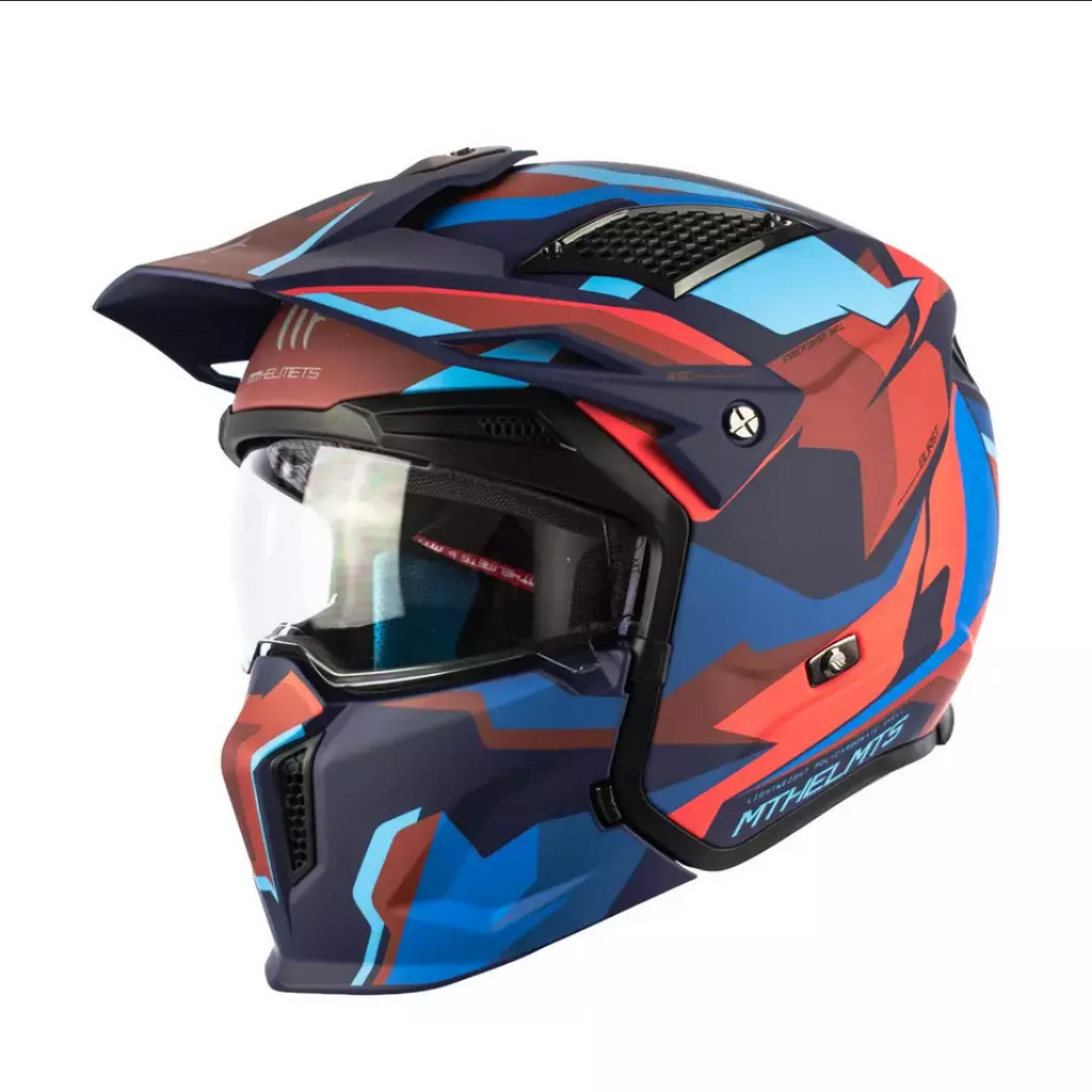 Casco de Moto Mt Helmets STREETFIGHTER S Burst C7 Azul/ Rojo