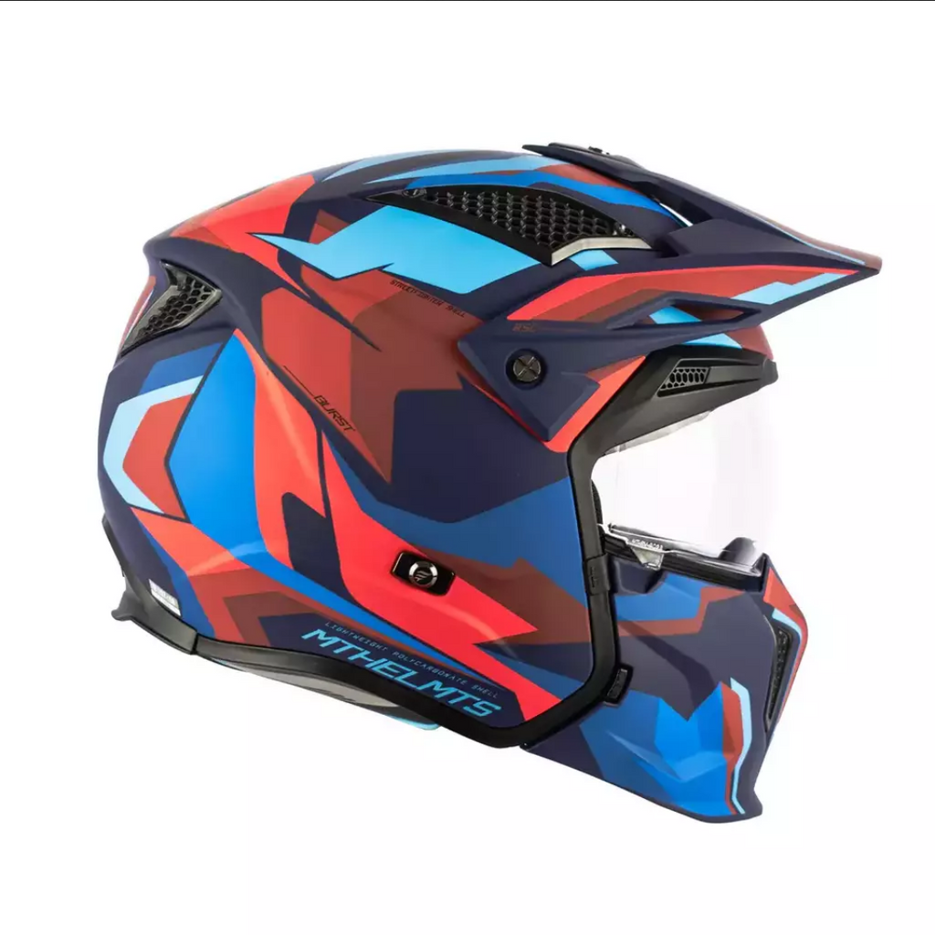Casco de Moto Mt Helmets STREETFIGHTER S Burst C7 Azul/ Rojo