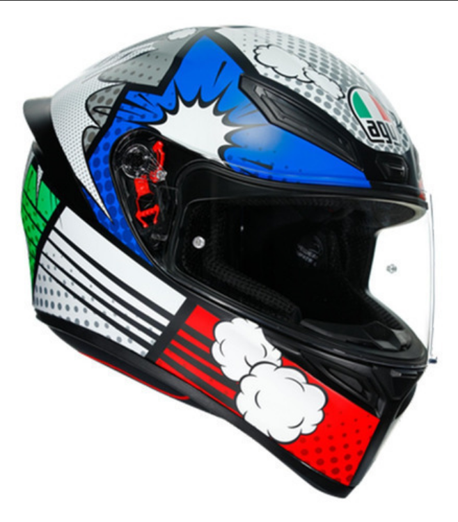 Casco Para Moto Agv K1 Multi Bang Italy Plata/ Azul