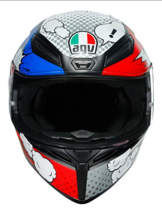 Casco Para Moto Agv K1 Multi Bang Italy Plata/ Azul