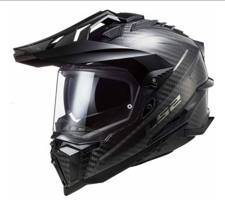 Casco Para Moto Ls2 Mx701 Cross City Explorer Carbono Negro