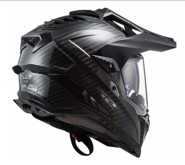 Casco Para Moto Ls2 Mx701 Cross City Explorer Carbono Negro