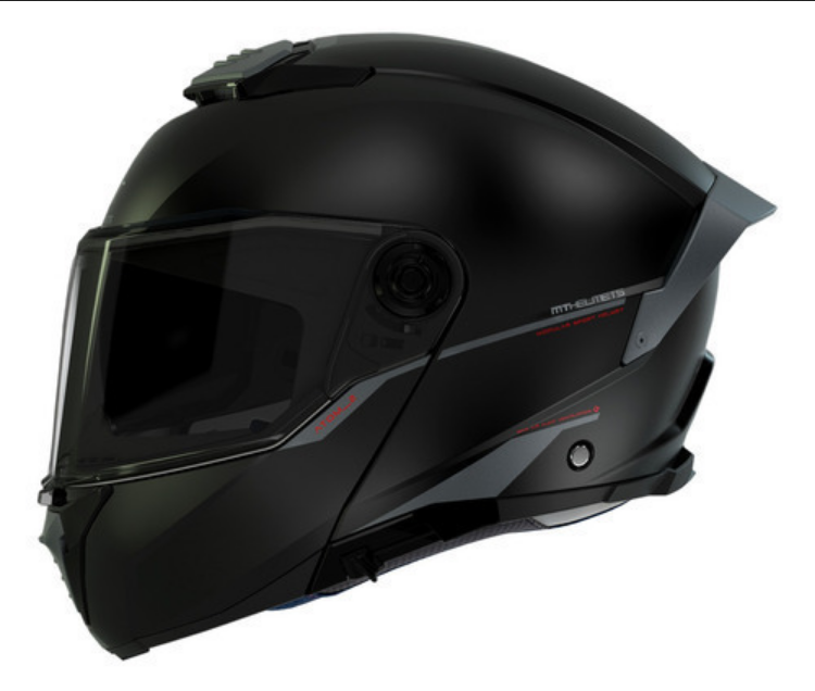 asco Abatible Para Moto Mt Helmets Atom 2 Negro Mate Dot