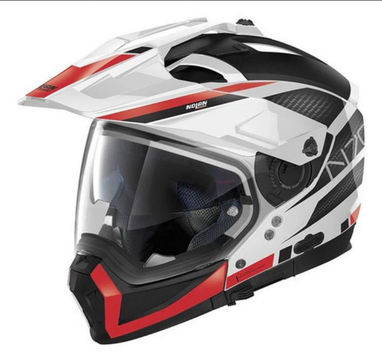 Casco Nolan Modular Moto N70-2 X Blanco Doble Propósito Ece