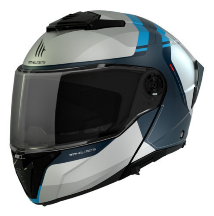 Casco De Moto Mt Helmets Atom 2 Sv Emalla C17 Gris/ Azul