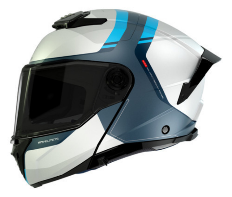 Casco De Moto Mt Helmets Atom 2 Sv Emalla C17 Gris/ Azul