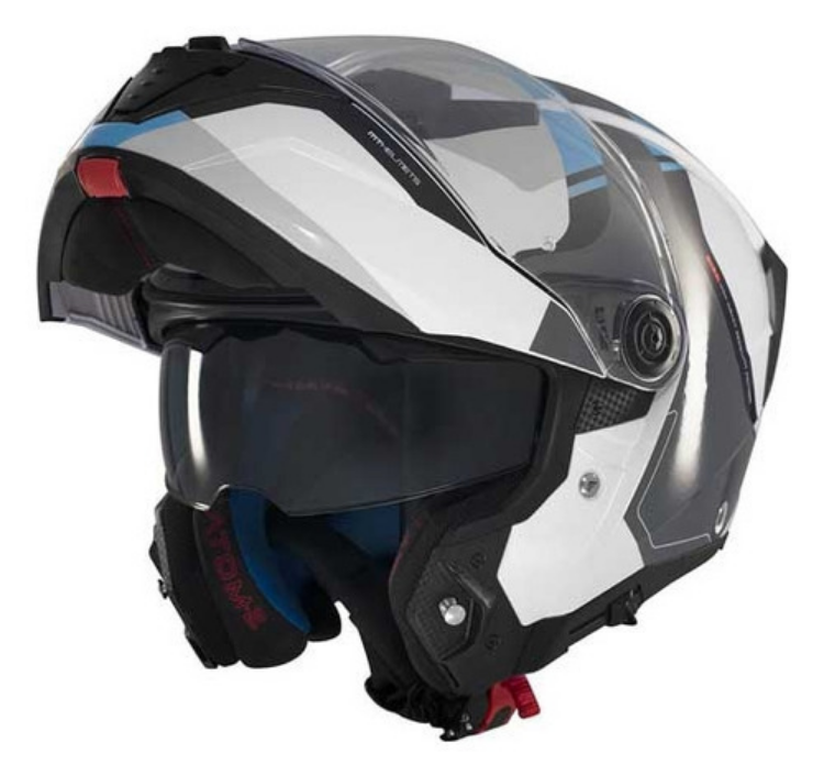 Casco De Moto Mt Helmets Atom 2 Sv Emalla C17 Gris/ Azul