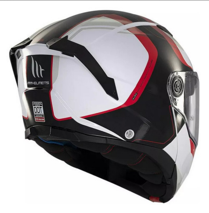 Casco Abatible Moto Mt Helmets Atom 2 Emalla B0 Rojo Brillo