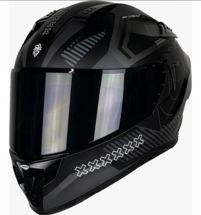 Casco Para Moto Kov Ares Knox Negro Gris Cert Dot Mica Humo