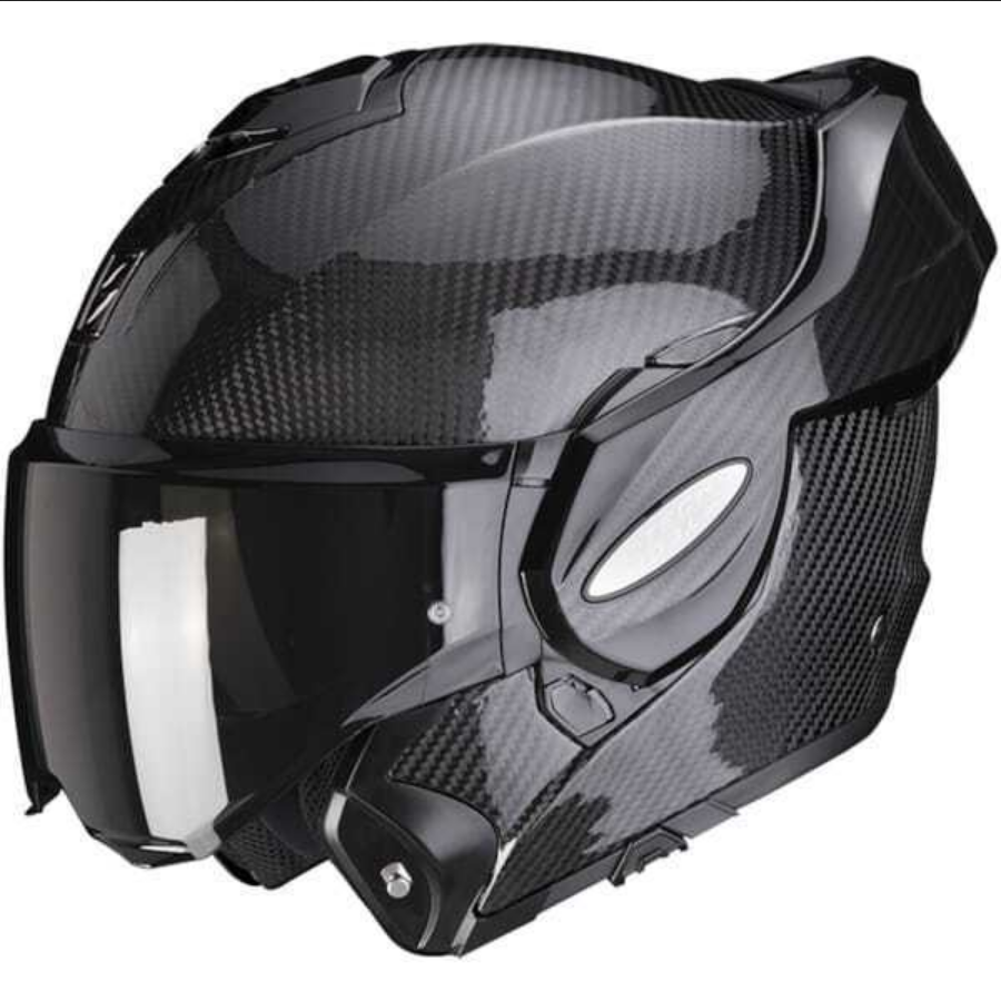 Casco Abatible De Moto Scorpion Exo Tech Evo Carbon Negro