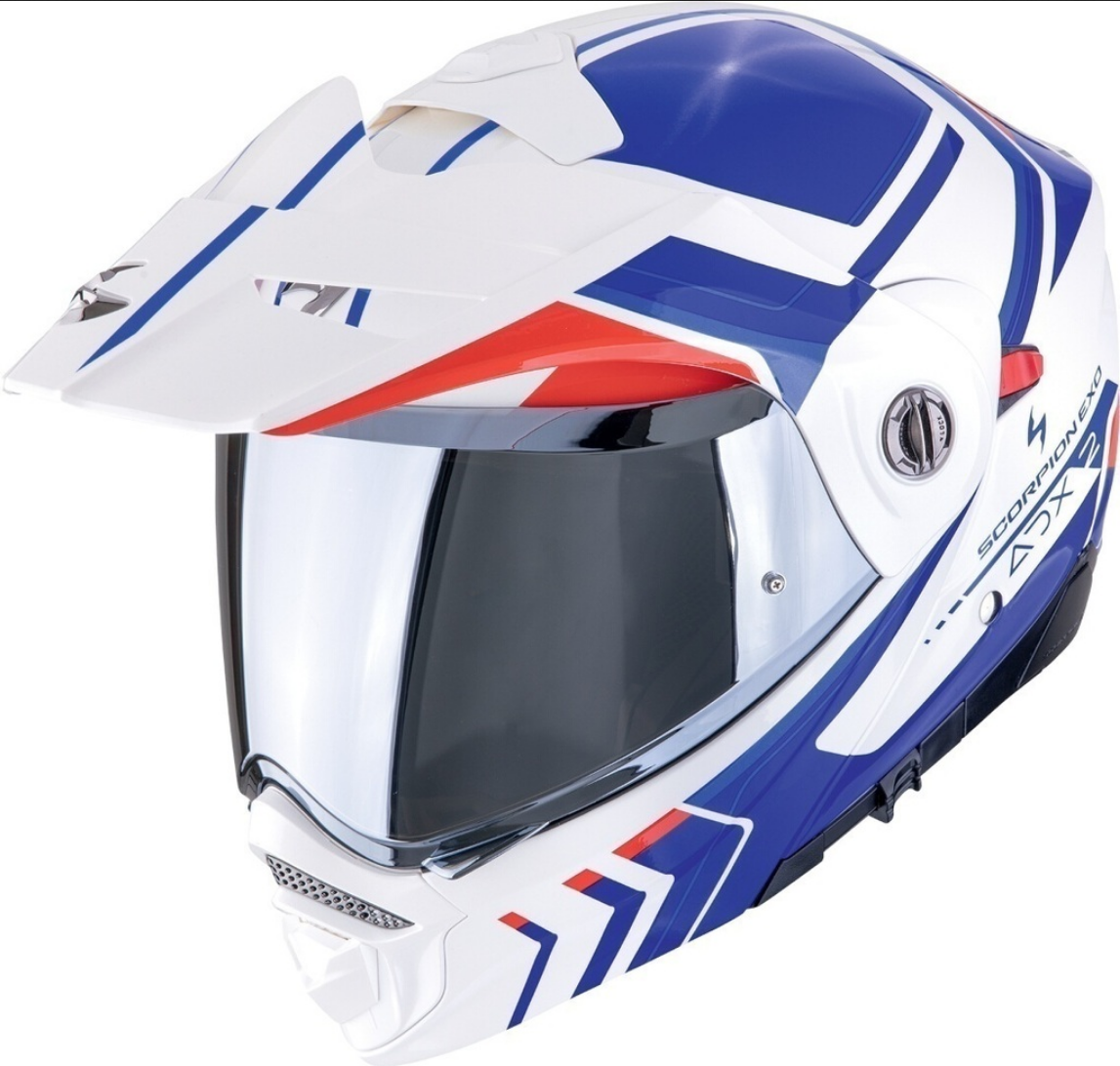 Casco Abatible De Moto Scorpion Exo Adx-2 Lewis Blanco/ Azul