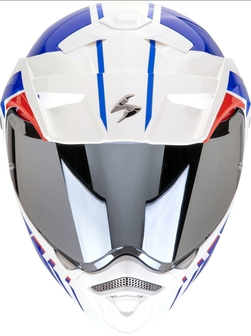 Casco Abatible De Moto Scorpion Exo Adx-2 Lewis Blanco/ Azul