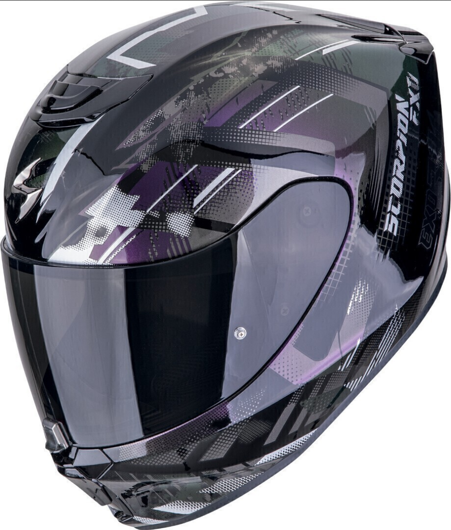 Casco Integral De Moto Scorpion Exo 391 Cuttler Morado/ Negro
