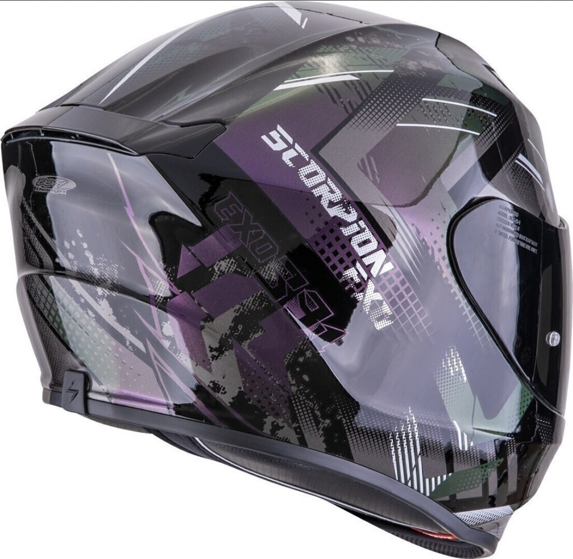 Casco Integral De Moto Scorpion Exo 391 Cuttler Morado/ Negro