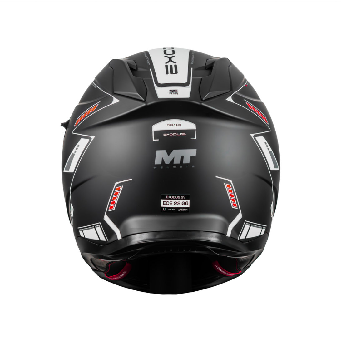 Casco De Moto Mt Helmets Exodus Sv Corsair B0 Negro/ Rojo Mate