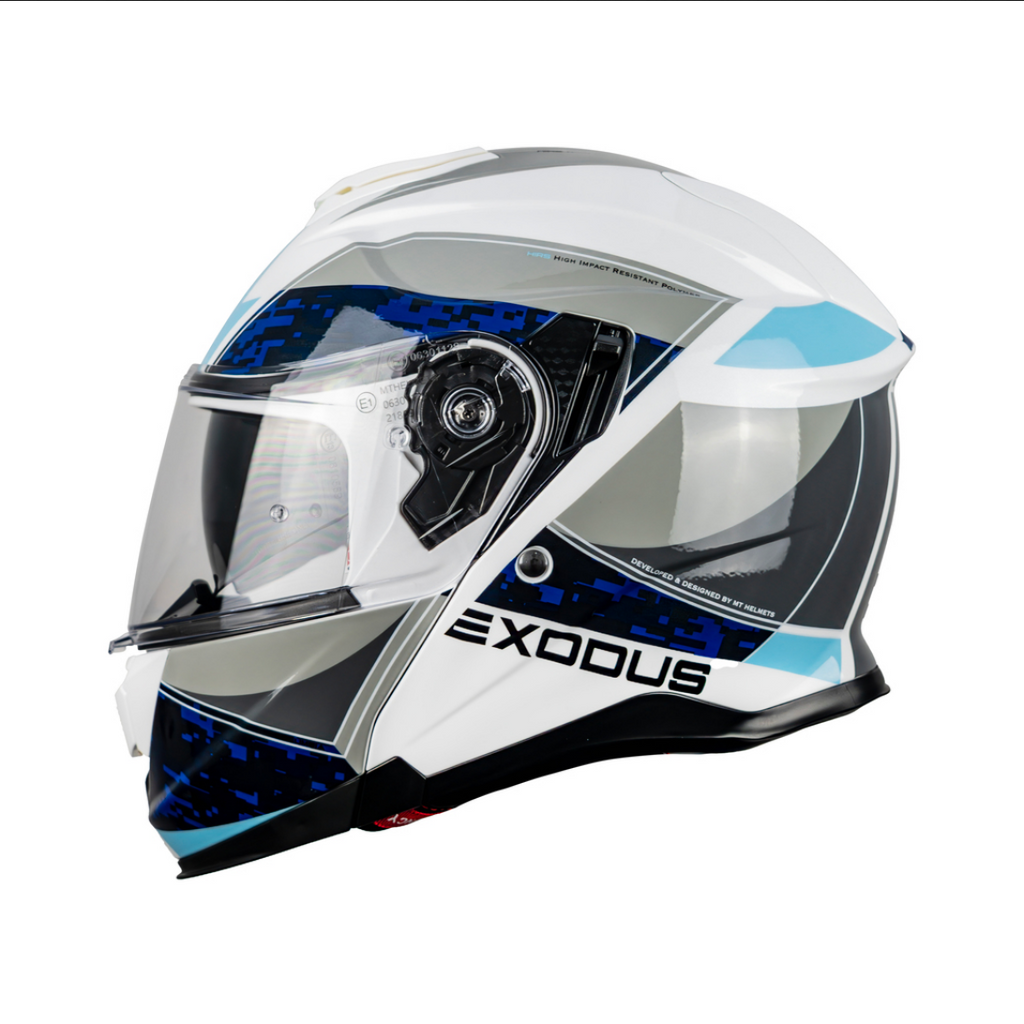 Casco De Moto Mt Helmets Exodus Sv Columbia A17 Azul Claro/ Gris Brillo