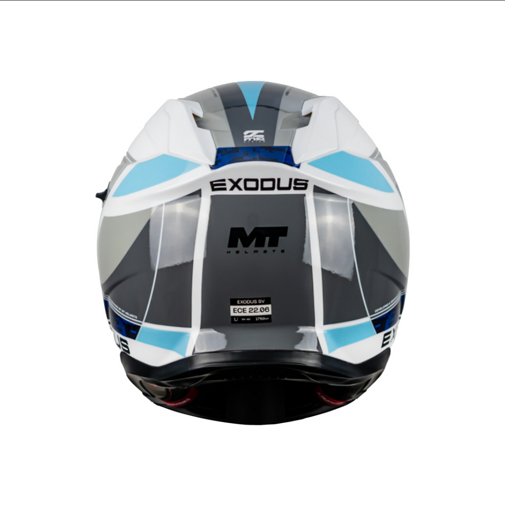 Casco De Moto Mt Helmets Exodus Sv Columbia A17 Azul Claro/ Gris Brillo